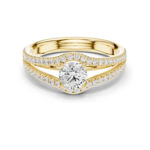Bague de fiançailles torsadée en diamant de laboratoire rond brillant de 1,25 carat pour femme, clarté VVS-VS EF, or 18 carats, 14 carats, 10 carats et argent 925 - Product Image 3