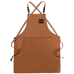 Delantales de peluquero de cuero genuino 100% para salones Delantal de salón personalizado con correas ajustables - Product Image 6