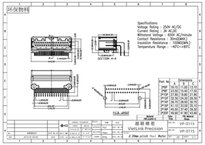 Vietnam FFC & FPC <b>Connector</b> Supplier 2.20MM Pin Header Double Row Curved Pins - Product Image 2
