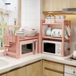 折叠可调微波储物架搁板<span class=keywords><strong>3</strong></span>层厨房台面收纳架搁板为家庭酒店餐厅节省空间 - Product Image 5