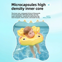 WaterDream Baby-Schwimmring für Bauchlage, nicht aufblasbar, aus EPE, für 0-24 Monate, weiches Cartoon-Design, Anti-Kipp-Sicherheit für Pool und Bad