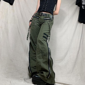 Gothic Punk Wide Leg Long Length Denim Women's Pants Loose Casual Jeans <b>Streetwear</b> 2026 - Product Image 2
