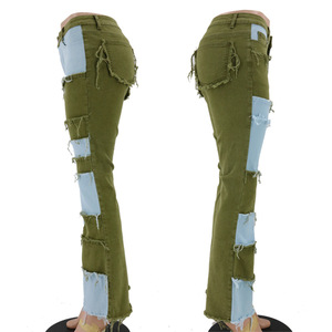 2025 pantalones vaqueros rasgados bordados de talla grande para mujer, Vaqueros ajustados elásticos de estilo Vintage de cintura alta para mujer, Sexy verano invierno - Product Image 2