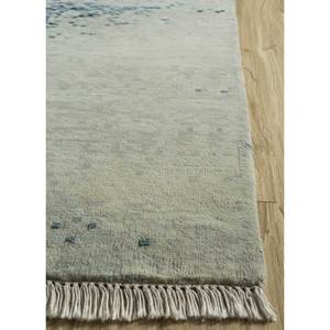 Tapis en laine et soie noué à la main Entropy Blue, design abstrait patchwork, pour salon et chambre d'adolescent, fait main, rectangulaire, Skws-83 - Product Image 4