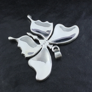 Colgante collar con plata de primera ley y Gema mariposa para mujer, Gargantilla, plata esterlina 925, color rojo, para dama de honor - Product Image 2