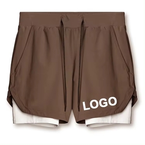 Short de sport en polyester avec logo personnalisé de haute qualité pour hommes, short de course respirant avec décoration en dentelle - Product Image 2