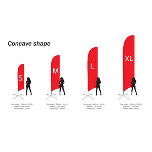 لافتة إعلانية مخصصة من جانب واحد مقعرة على شكل x FT من البوليستر لافتة إعلانية على الشاطئ راية أعلام ترويجية خارجية - Product Image 2