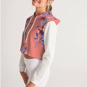 Pull à capuche personnalisé pour femmes respirant Polyester coton polaire à manches longues longueur courte Fitness Style avant Logo pour l'hiver - Product Image 4