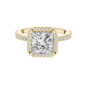 Bague de fiançailles en diamant de laboratoire taille princesse 2,93 carats, clarté VVS-VS EF, or 18 carats, 14 carats, 10 carats et argent 925, rose, jaune, blanc - Product Image 3