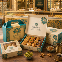 Boîte en papier personnalisée AT PACK pour les douceurs arabes, baklava, dattes, pâtisseries, emballage cadeau avec logo