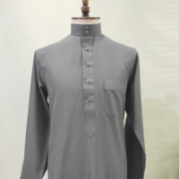 2023 haute qualité style saoudien musulman maroc hommes thobe Daffah hommes Thobe vêtements islamiques dubaï modeste Thobe personnalisé soie faite
