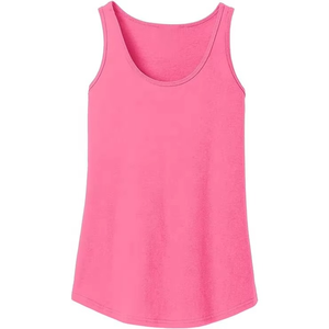 Camiseta sin mangas de verano con logotipo personalizado OEM para mujer XS, ajuste holgado, sensación de algodón y poliéster para entrenamiento, gimnasio y yoga, cuello profundo - Product Image 2