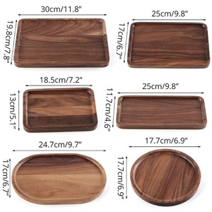 Vente chaude Écologique En Bois D'acacia Plateau De Service Bambou Motif Découpe Poignées Conception Rectangulaire pour Thé Snacks Café Servir - Product Image 1