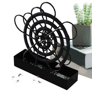 Soporte de bobina de hierro negro con diseño de flores, soporte decorativo hecho a mano, organizador duradero para el hogar, cocina, restaurante, decoración - Product Image 1