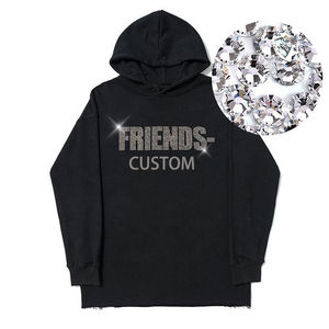 Nueva llegada Sudaderas con capucha para hombre Logotipo de piedras personalizado Invierno Otoño Logotipo de hombre Cordón Hot Fix Rhinestone Sudadera con capucha 2025 - Product Image 1