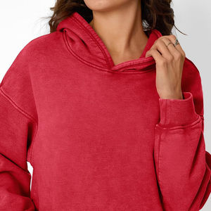 Sudadera con Capucha de Algodón Grueso para Mujer, Diseño Moderno, Lavado Ácido, con Estampado Personalizado de Moda - Product Image 2