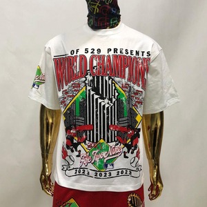 โลโก้ที่กําหนดเองวินเทจStreetwearเฮฟวี่เวท250gsm 100%ผ้าฝ้ายเสื้อยืดแห้งเร็วขนาดใหญ่พิมพ์ออกแบบกราฟิก - Product Image 4