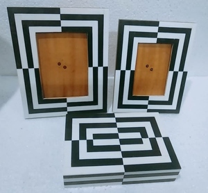 Handmade 2025 Multi-Color Resin Inlay Photo <b>Frame</b> Rectangle Black and <b>White</b> Home Decorative Photo <b>Frame</b> - Product Image 1