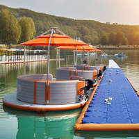 Bateau de barbecue flottant gonflable portable pour les barbecues à eau et le plaisir en plein air en famille