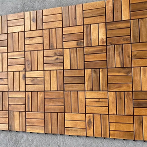 Dalles de terrasse en bois d'acacia antidérapantes, revêtement de sol en bois emboîtable pour extérieur - Product Image 1