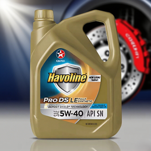 Havoline prods Le SAE 5W-40 SN น้ำมันเครื่องสังเคราะห์ประสิทธิภาพสูงสำหรับรถยนต์4L Caltex-14KG บรรจุพลาสติก - Product Image 1