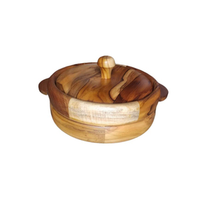 Cacerola de madera de diseño redondo para servir con tapa Warm Keeper que sirve olla de madera de Venta caliente a precio mayorista de La India - Product Image 5