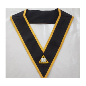 Collar Masónico del Rito Escocés, Trenza Dorada con Cinta Negra y Logotipo de Libro, Diseño Popular, Económico, Juego Premium - Product Image 1