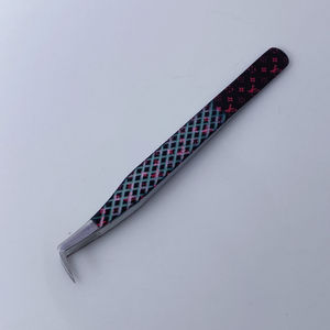 Pince à cils incurvée personnalisée Volume de pointe en fibre inoxydable de marque privée pince à cils faux sourcils à vendre - Product Image 2