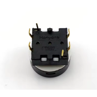 Seri TS27 hitam simbol daya bulat 15mm dengan tombol tekan PCB SPST sesaat LED sakelar tekan klik