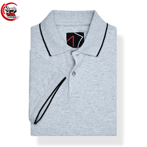 Piqué liso gris personalizado para hombre para camisa Polo Casual Oversize Vintage malla poliéster Jersey 100% algodón patrón sólido - Product Image 5