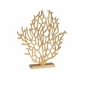 Escultura abstracta moderna de aspecto dorado con glamour, escultura de aluminio moderna de estilo de Mesa para el hogar para la oficina, excelente librería - Product Image 1
