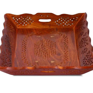 Bandeja redonda de madera para boda, fiesta, Hotel, decoración, forma rectangular, tendencia, plato para servir en el hogar - Product Image 1