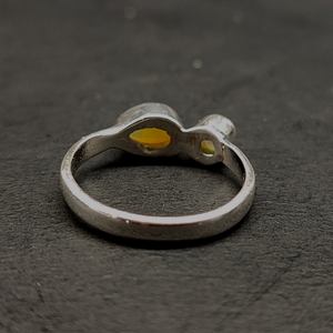 แหวนแต่งงานเงินสเตอร์ลิง925ทำด้วยมือประดับเพชรและโอปอลที่ผ่านการรับรองจาก IGI พลอยสังเคราะห์สำหรับงานปาร์ตี้ - Product Image 1