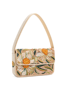 Bolso de Hombro de Cóctel de Noche, Ligero y Ecológico, Estilo Boho, con Cuentas Hechas a Mano, Perlas de Avestruz, Cierre de Solapa y Correa Individual - Product Image 3