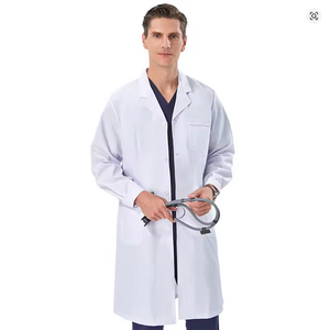 Bata básica blanca personalizable de longitud regular para hombres y mujeres como uniformes de hospital - Product Image 5