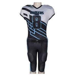 Maillots de football américain à manches courtes en polyester 100% avec impression numérique par sublimation personnalisée, anti-UV, avec nom d'équipe personnalisé pour adultes - Product Image 1