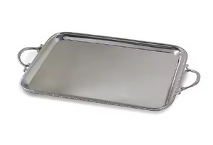 Bandeja de servicio de acero inoxidable con asas de trabajo doradas Bandeja de servicio de forma y tamaño personalizados para Cocina - Product Image 4