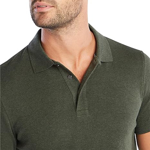 Nouveau Style été 100% coton affaires col roulé rayé Polo hommes à manches courtes hommes T-shirts hommes polos - Product Image 5