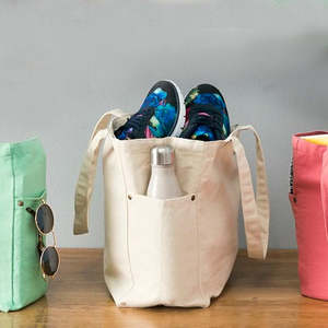 <b>Large</b> Capacity Lightweight Washed <b>Canvas</b> Tote <b>Bag</b> with Button Closure Portable Outdoor Feature for Autumn Season - Product Image 5