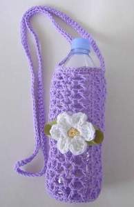 Couvercle de bouteille en crochet de style bohème fait à la main en coton écologique pour enfants voyage inde sangles tricotées à la main chauffe-biberon - Product Image 4