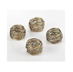 Diseño de hoja para decoración de mesa y decoración de eventos Anillos de servilleta de metal de Venta caliente en acabado dorado - Product Image 4