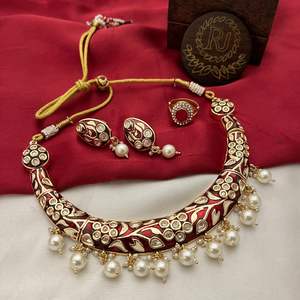 Conjunto de collar con aspecto de perla real de diseñador con pendientes y anillo para boda, fiesta de compromiso, moda para mujer - Product Image 3