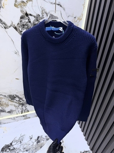 Suéter de punto para hombre al por mayor, cuello redondo, manga larga, contraste blanco y negro, jersey antiarrugas con patrón a cuadros, estilo casual urbano - Product Image 5