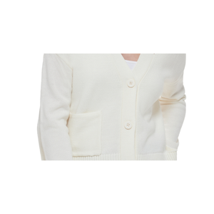 Cardigan da Donna Calvin Klein Jeans con Scollo a V e Ritagli, Bianco, Taglia S, Stile Casual Lungo, in Lana e Acrilico Stampato per Autunno Inverno - Product Image 3