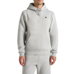 Sudadera con Capucha Gris Claro para Hombre, Felpa Gruesa, Corte Regular, Estilo Urbano Minimalista para Fabricación de Ropa al por Mayor OEM - Product Image 1