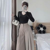 Ensemble Moderne Femme : Chemise à Manches Longues et Pantalon en Soie – Style Élégant Parfait pour le Travail ou les Sorties Décontractées, Polyvalent et Chic