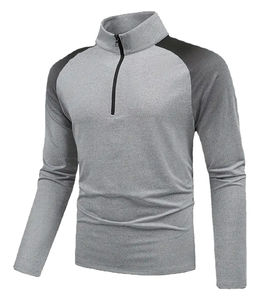 Embroidered Applique Heavyweight Pullover Hoodies <b>Men's</b> Winter Plain Dyed <b>half</b> <b>zip</b> top quality up <b>sweatshirt</b> for <b>men</b> - Product Image 1