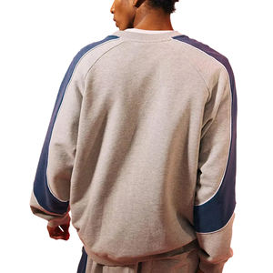 Sweatshirts gris 500gsm pour hommes personnalisés veste sport soleil délavé vintage en relief brodé design pour la saison d'hiver taille XL - Product Image 3