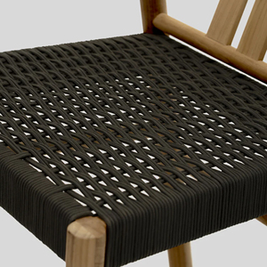 เก้าอี้รับประทานอาหารเฟอร์นิเจอร์กลางแจ้งไม้เนื้อแข็งใช้เชือกหวาย-วิต้า - Product Image 4