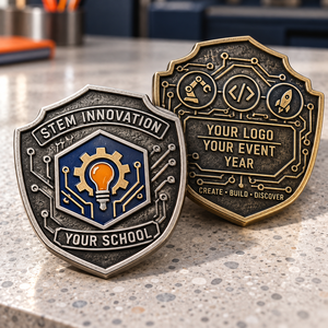 Monedas de Desafío STEM Personalizadas para Clubes de Robótica Escolares, Ferias Científicas y Eventos Maker, OEM ODM - Product Image 1